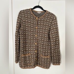 Vintage Bernard Paris Wool Cardigan Sweater Made in France Women’s 40